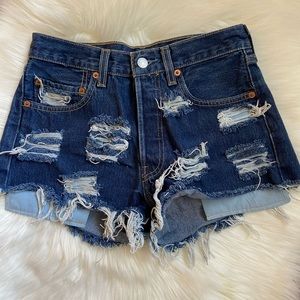 Levi’s 501 distressed jean shorts